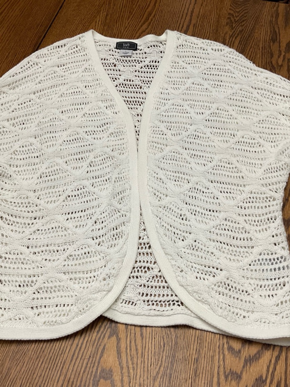 8-2026-Lark & Ro Cream Open-Knit Cropped Cardigan - Lightweight Layer